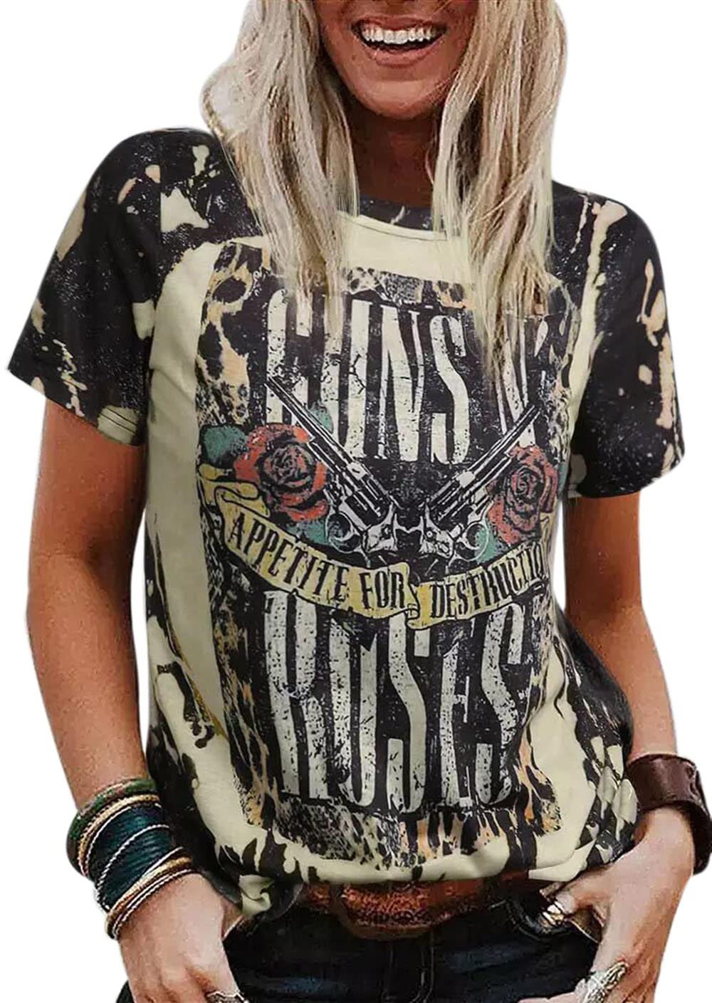 Leopard Guns N' Roses T-Shirt for Women | Graphic Tee for Concerts & Casual Wear