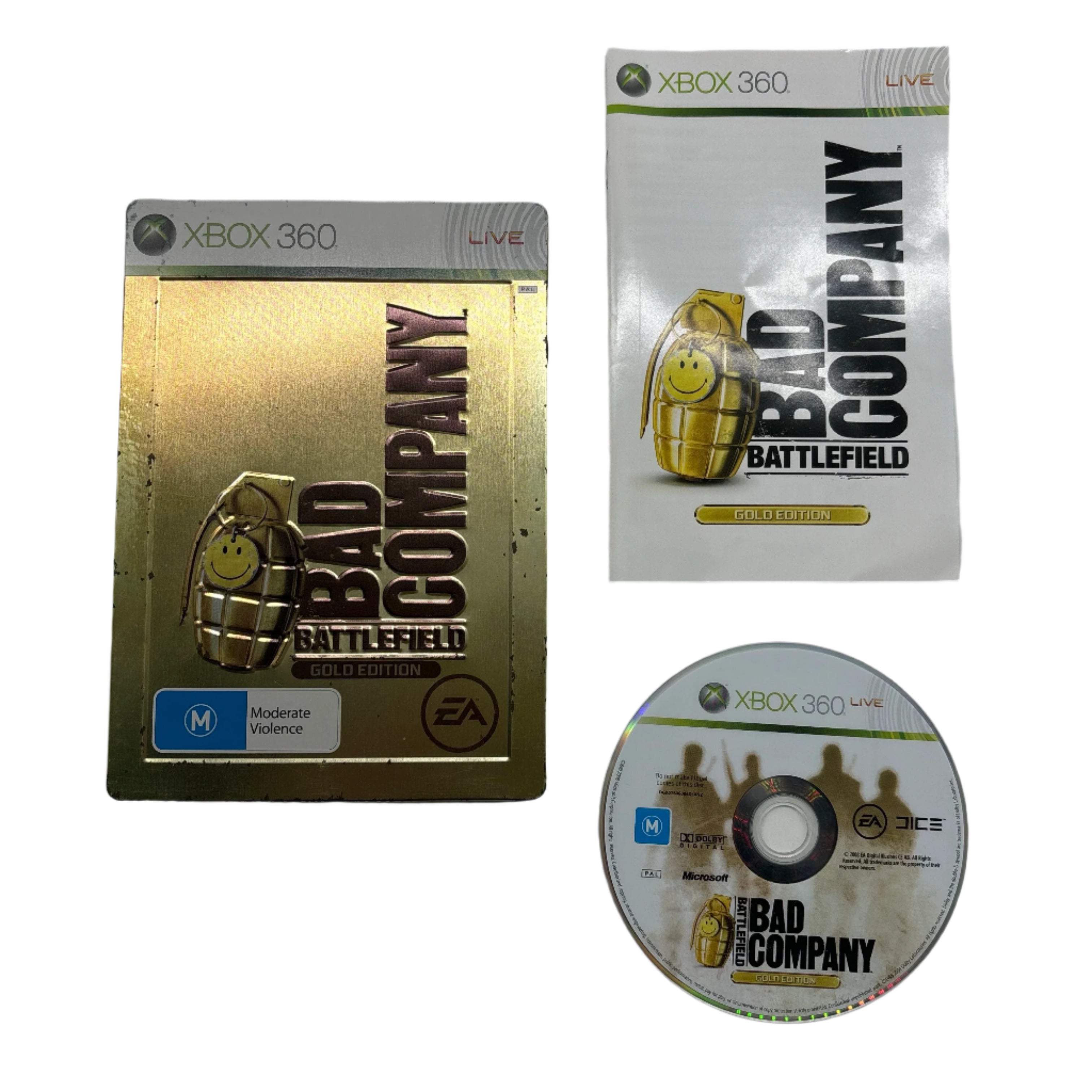 Battlefield Bad Company: Gold Edition Steelbook - Xbox 360 Game with Manual | Collector's Edition for Gaming Enthusiasts & FPS Fans
