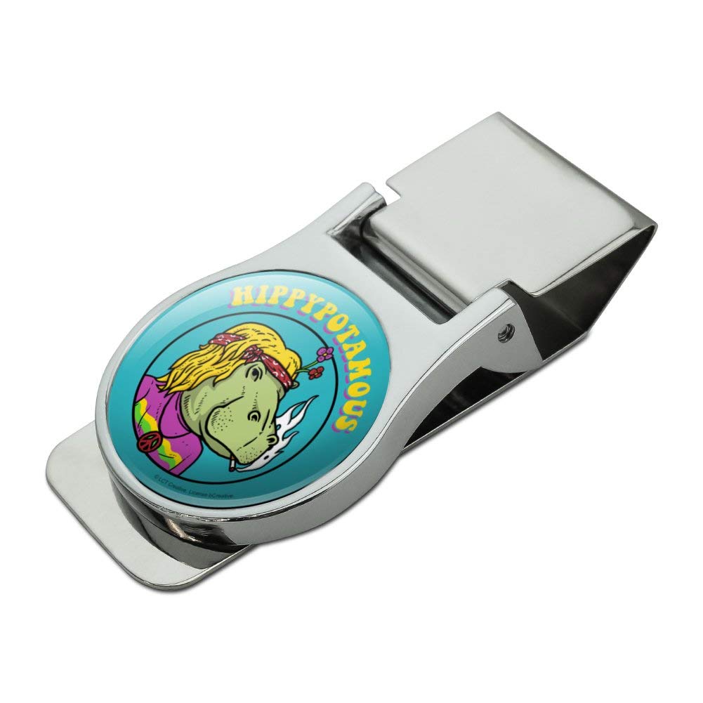 Funny Hippo Money Clip - Chrome Plated Metal Cash Holder for Bills & Cards | Great Gift for Hippie Lovers, Humor Enthusiasts | Perfect for Weddings, Parties & Everyday Use