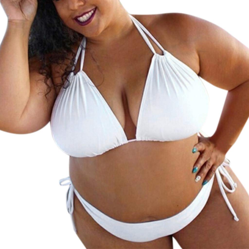 Sexy High Waisted Bikini Swimsuit for Women - Halter Top Thong Bathing Suit Plus Size - Perfect for Beach Vacation, Pool Party & Summer Getaways