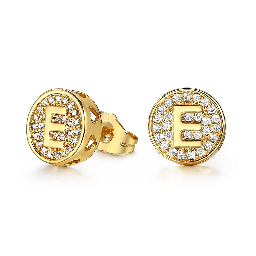 Trendsmax A-Z Initial Letter Stud Earrings for Women - Gold Plated Alphabet CZ Stud Earrings - Personalized Jewelry Gift for Her - Valentine's Day, Birthday, Anniversary - Perfect for Everyday Wear & Special Occasions