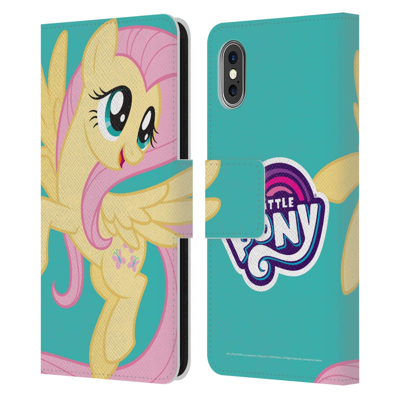 Official My Little Pony Fluttershy Leather Book Wallet Case for iPhone X/Xs - Cute Character Art Protective Cover - Perfect for School, Work & Travel Accessories
