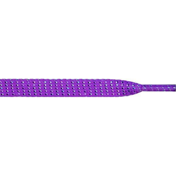 Wholesale 3/8 Inch Purple Glitter Flat Shoelaces - 12 Pair Pack for Sneakers, Boots & Casual Shoes - Perfect for Kids, Women & DIY Fashion Accessories