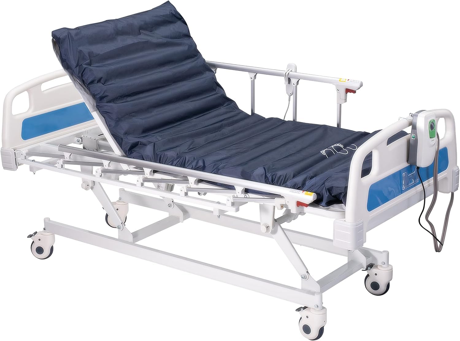 5 Inch Tubular Air Mattress for Pressure Ulcers & Bed Sores Relief - Adjustable Inflatable Pump System with CPR Handle - Twin Size Hospital Bed - Ideal for Home Care, Nursing Homes & Medical Facilities