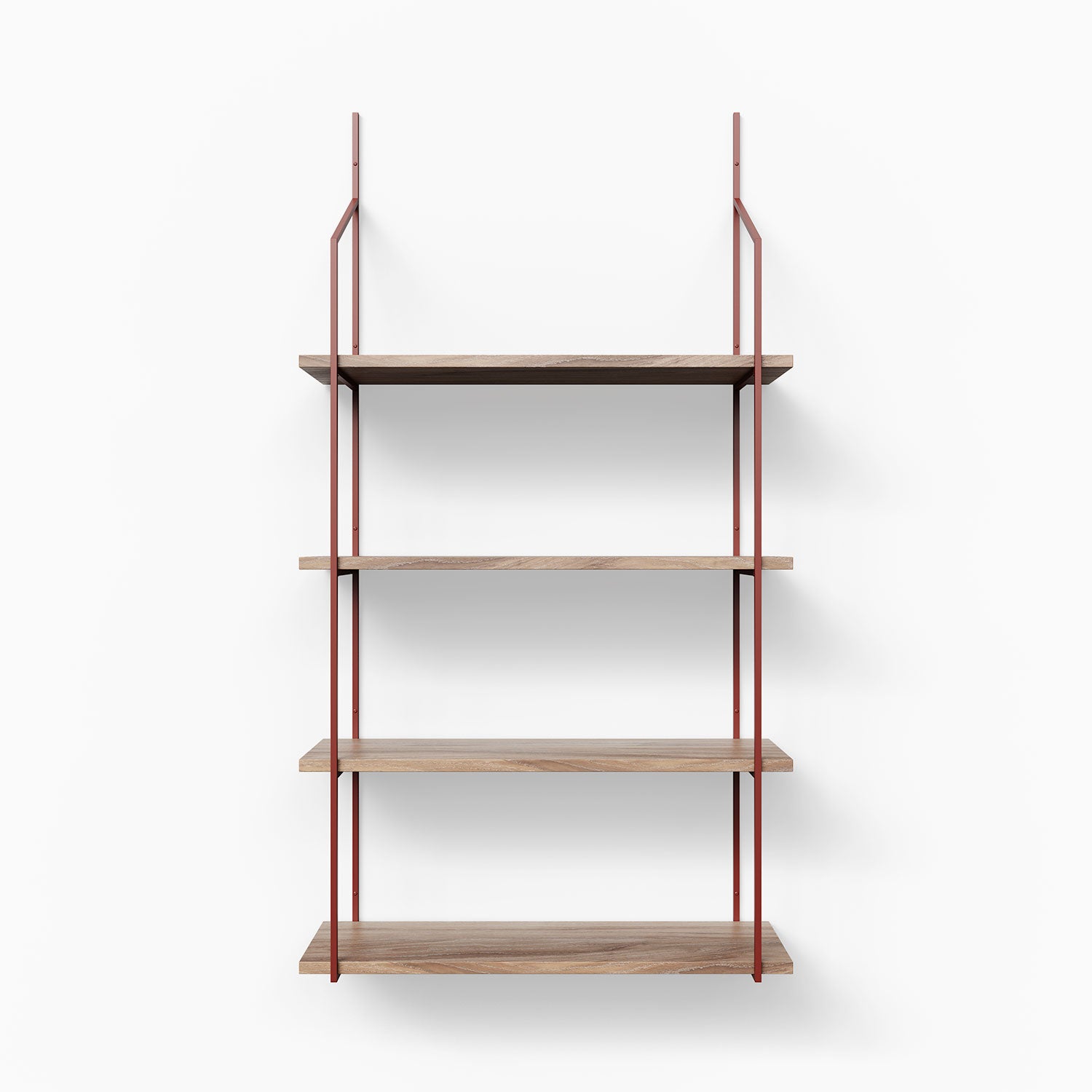 Verne Glazed White Oak 4-Tier Shelf - Rustic Wooden Bookcase for Living Room, Bedroom & Office Storage