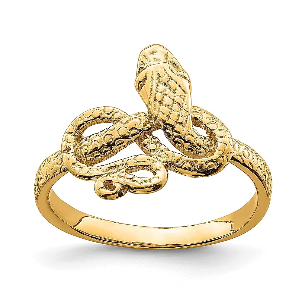 14K Yellow Gold Snake Ring for Women - Elegant Animal Jewelry, Unique Gift for Her - Perfect for Parties, Date Nights & Special Occasions