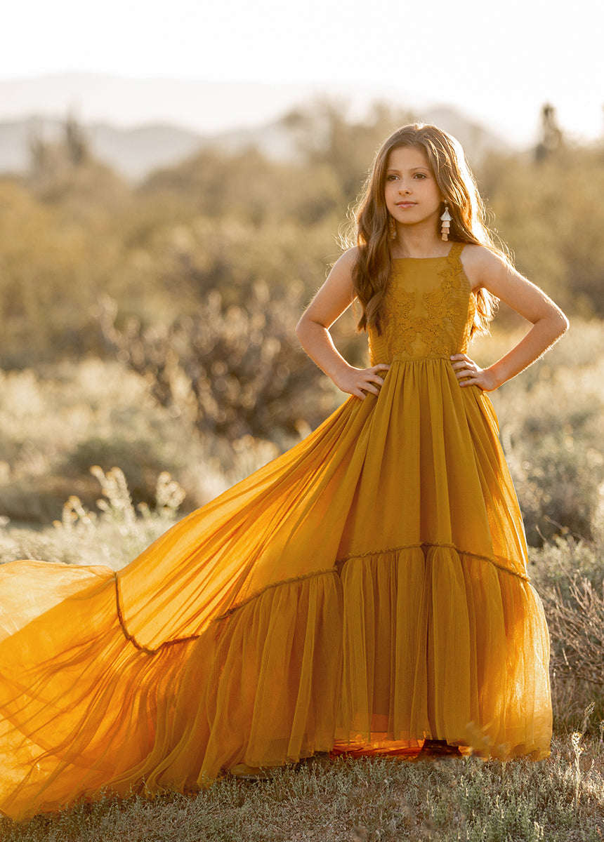 Maia Impact Dress in Tarnished Gold - Elegant Women's Formal Gown for Evening Parties, Weddings & Special Occasions