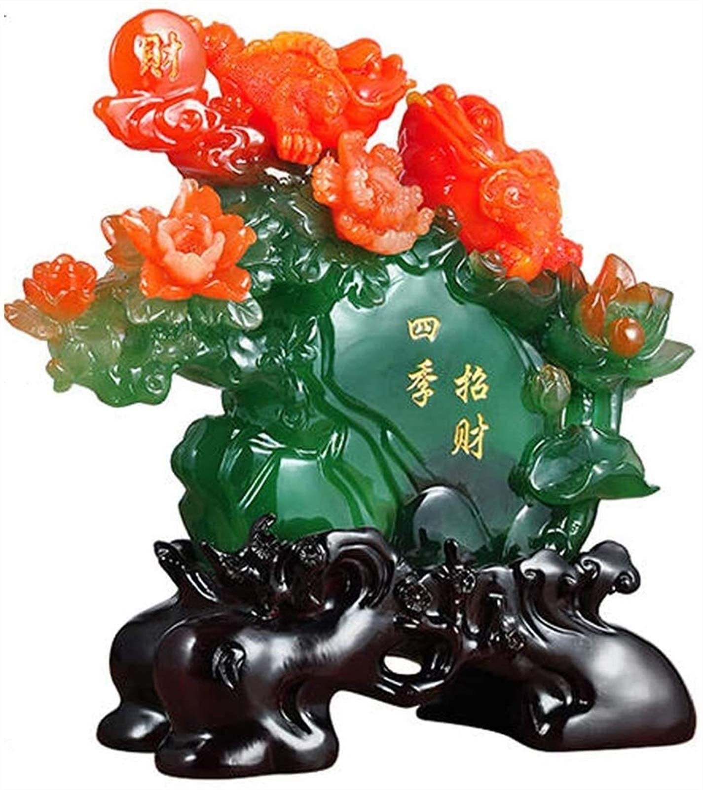 YYAI-HHJU Golden Toad Sculpture Figurine - Four Seasons Auspicious Decor for Home, Living Room, Entrance, Wine Cabinet & TV Stand | Feng Shui Housewarming Gift, Desktop Decoration for Office & Wealth Attraction