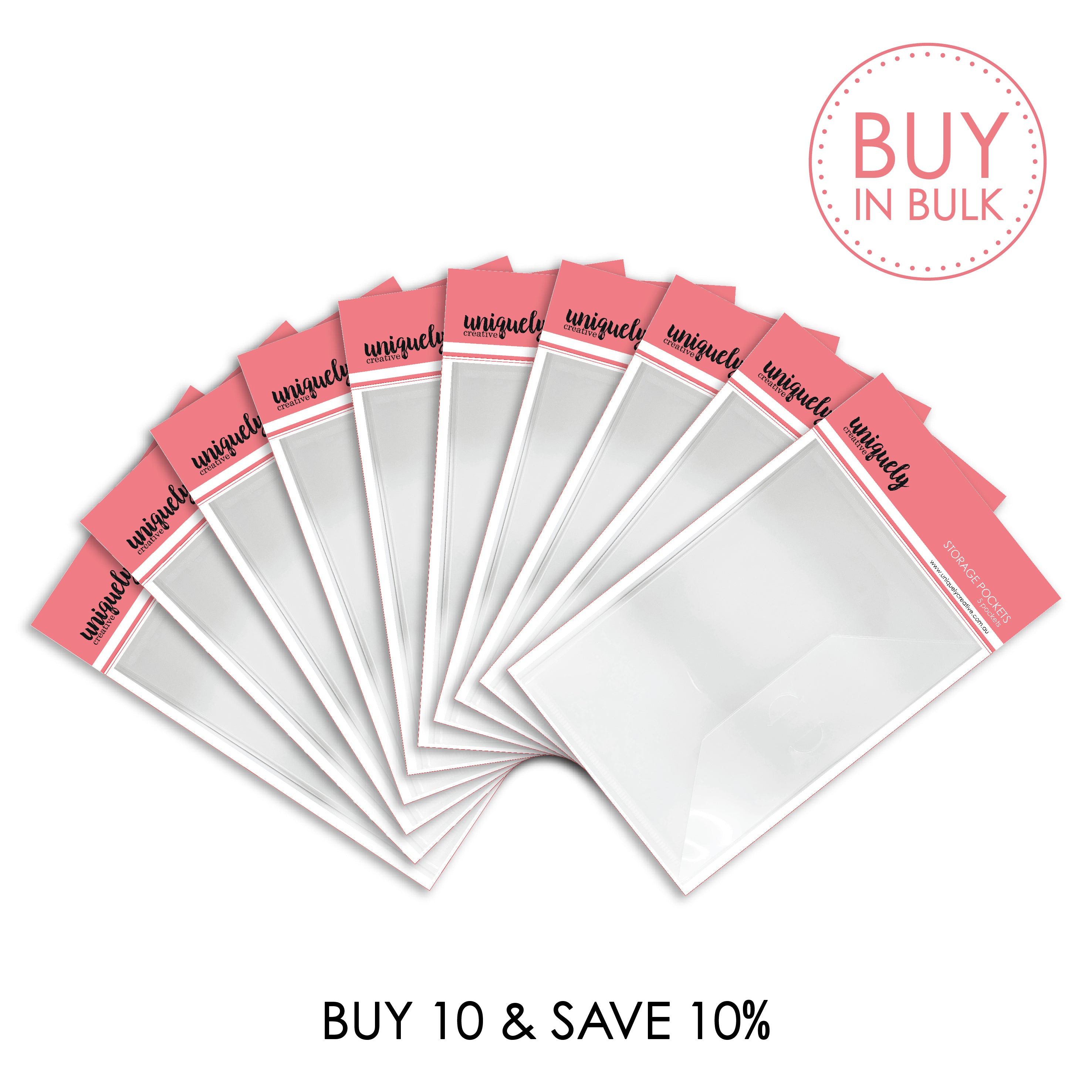 Bulk Storage Pockets (10-Pack) - Organizer for Home, Office & Travel - Durable Multi-Purpose Storage Solution