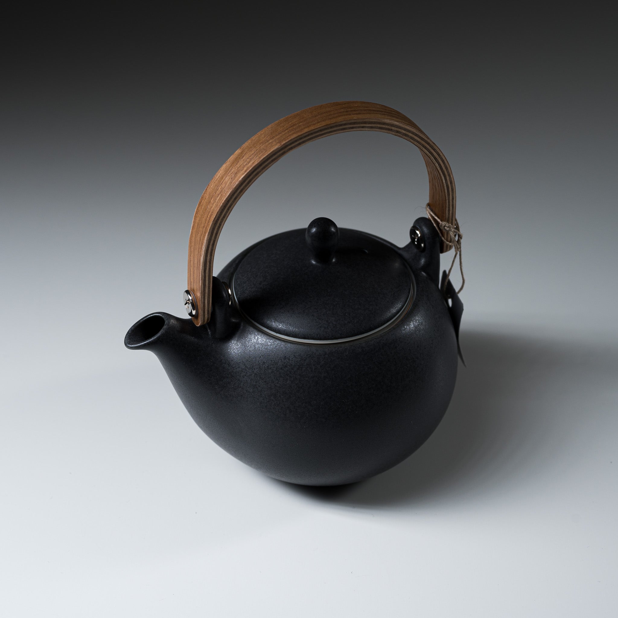 Premium Yui Wooden Handle Teapot - 330ml Ceramic Teapot with Ink Design - Perfect for Japanese Tea Ceremony, Afternoon Tea & Home Decor