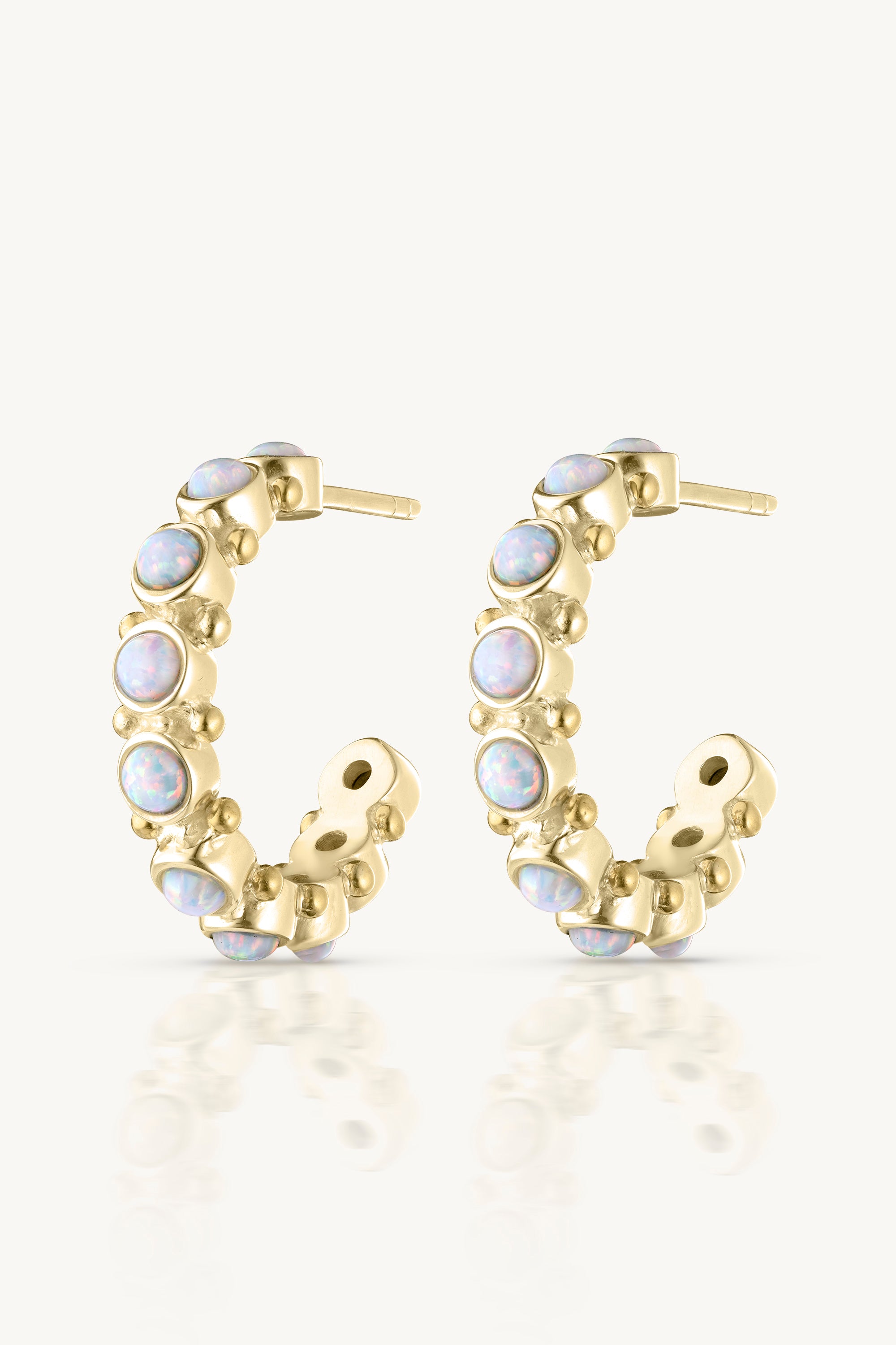Opal Gold Hoop Earrings - 14K Gold Plated Dangle Earrings for Women | Elegant Gift for Birthday, Anniversary & Special Occasions | Perfect for Parties, Weddings & Everyday Wear