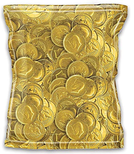 256oz Bulk Half Dollar Chocolate Gold Coins - Milk Chocolate Candy for Parties, Favors & Treasure Hunts