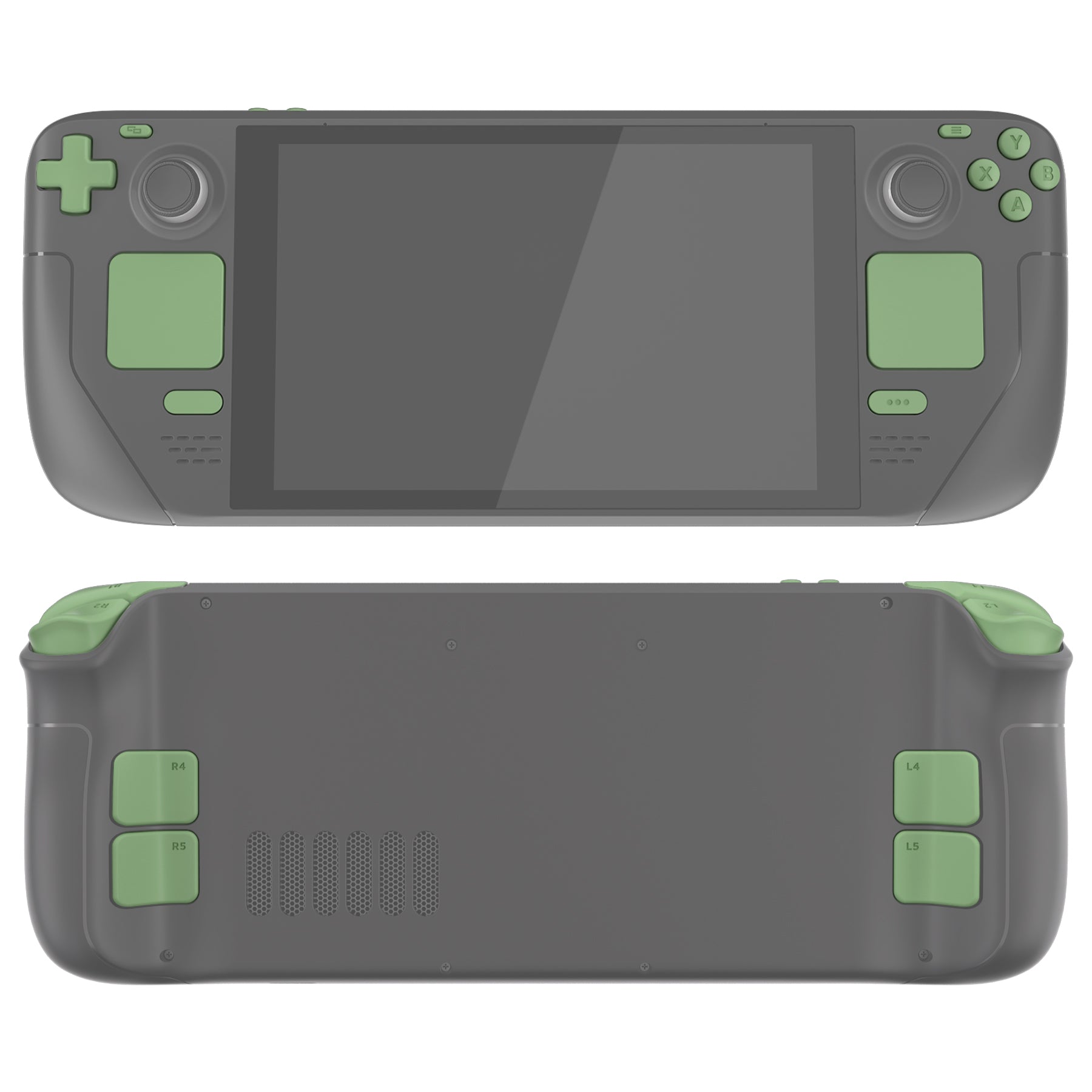 eXtremeRate Matcha Green Replacement Full Set Buttons for Steam Deck LCD - Upgrade Your Gaming Controller with Premium Custom Buttons | Perfect for PC Gaming, Handheld Console Modding & DIY Enthusiasts