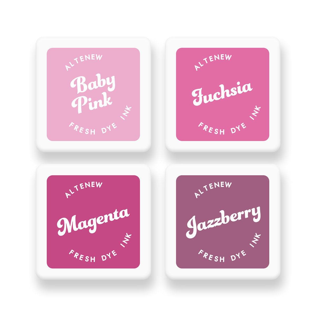 Bubblegum Dreams Fresh Dye Ink Mini Cube Set - 24 Vibrant Colors for Card Making, Scrapbooking & DIY Crafts - Perfect for Artists, Crafters & Stationery Lovers