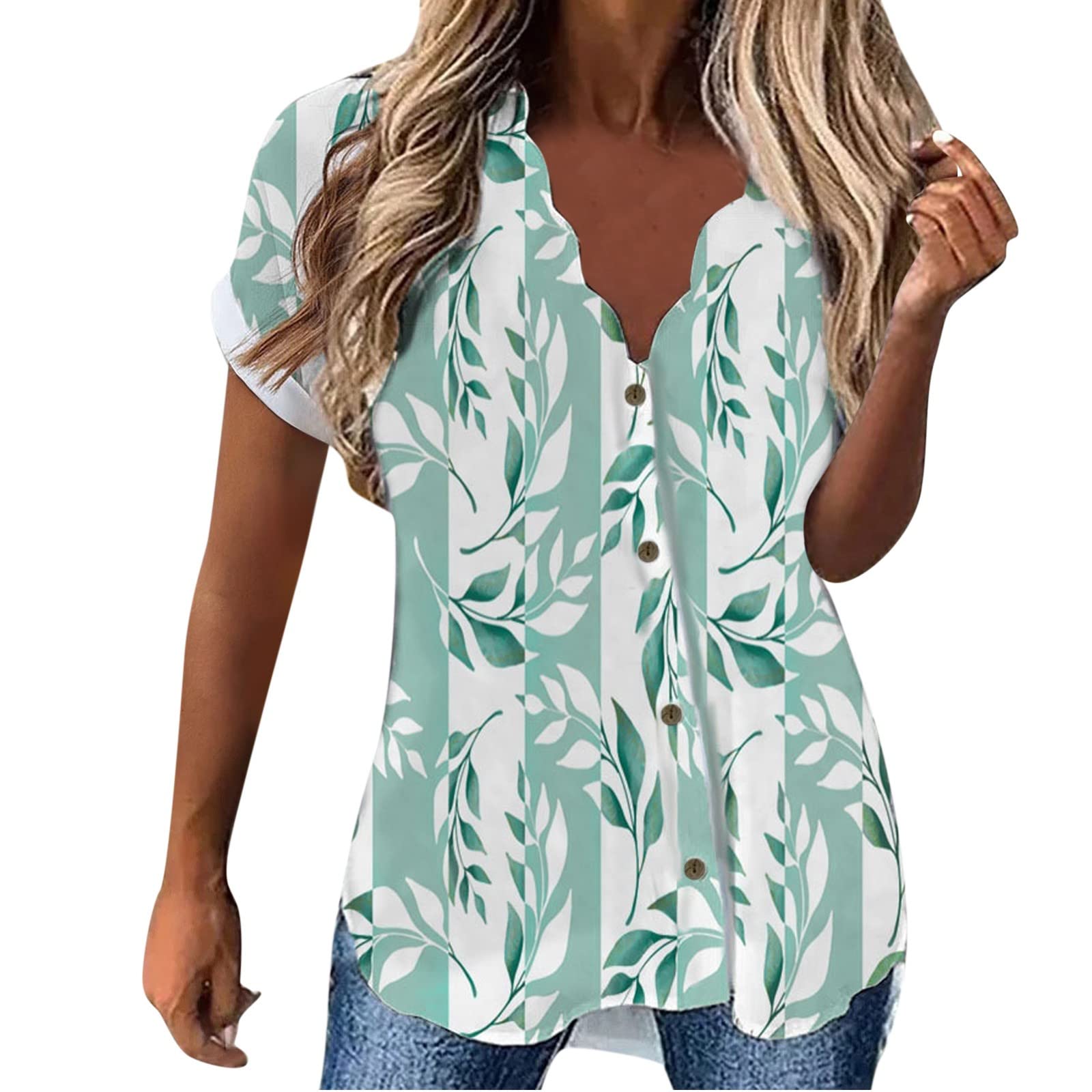 Women's Summer Tops - Sexy V-Neck Short Sleeve Dolman Blouse with Twist Front Detail | Casual & Dressy Loose Fit T-Shirt | Perfect for Office Wear, Date Night & Summer Outfits