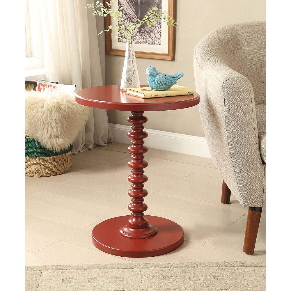Acton Red Sofa Side Table - Modern Nightstand, Coffee Table & End Table for Living Room, Bedroom & Entryway - Accent Furniture for Small Spaces & Home Decor