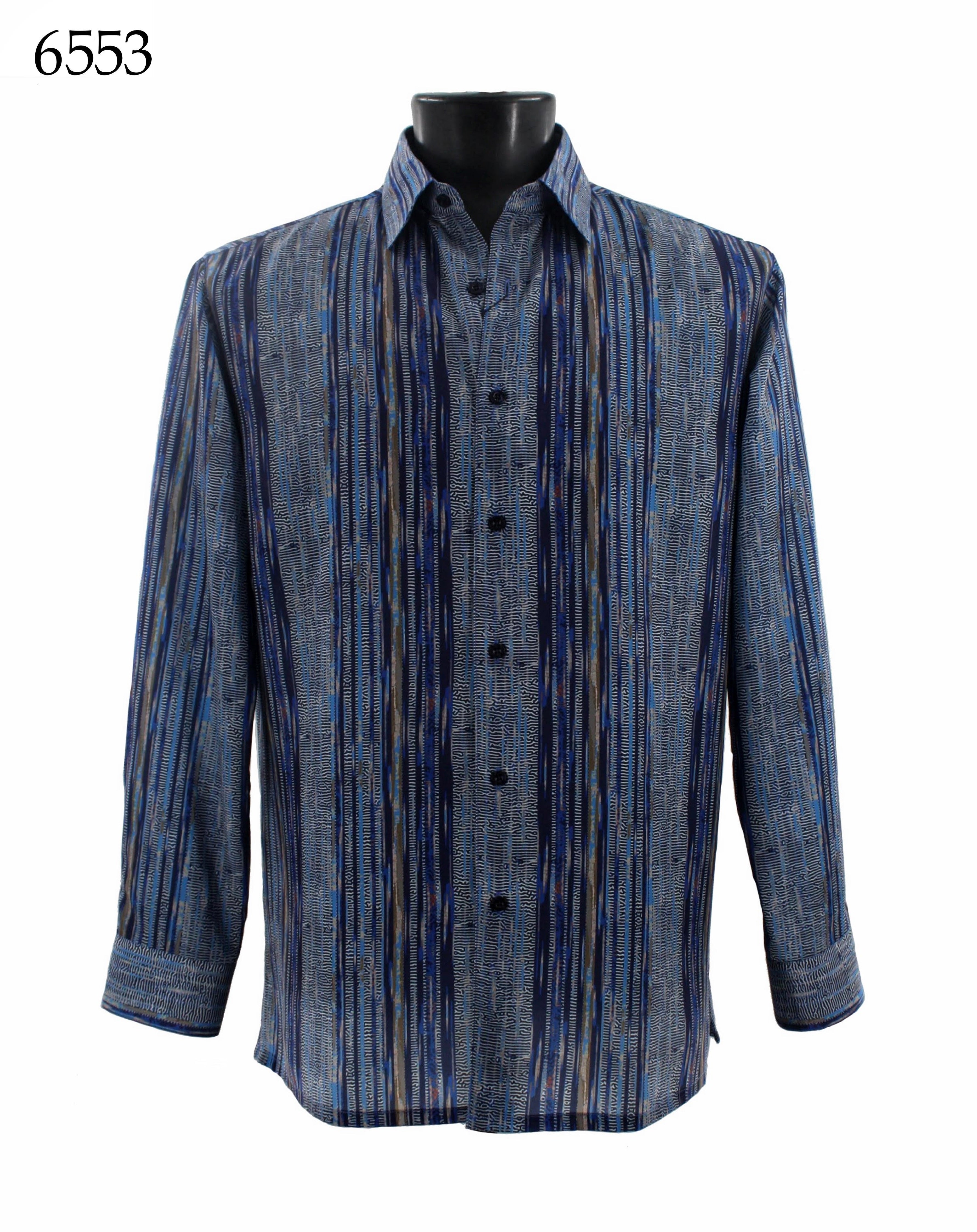 Bassiri Men's Long Sleeve Casual Shirt 6553 - Comfortable Button Down Work & Office Wear