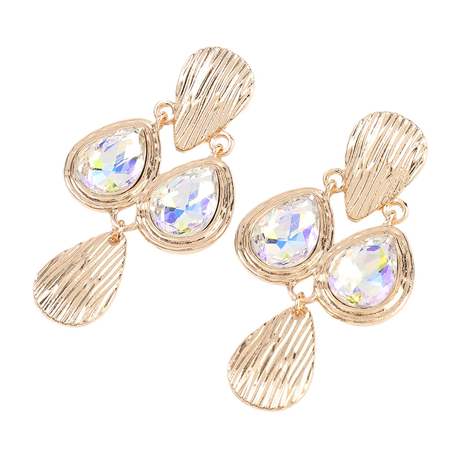 Stylish Rhinestone Teardrop Dangle Earrings for Women - Colorful Multilayer Fashion Jewelry Accessories - Perfect for Parties, Weddings & Date Nights