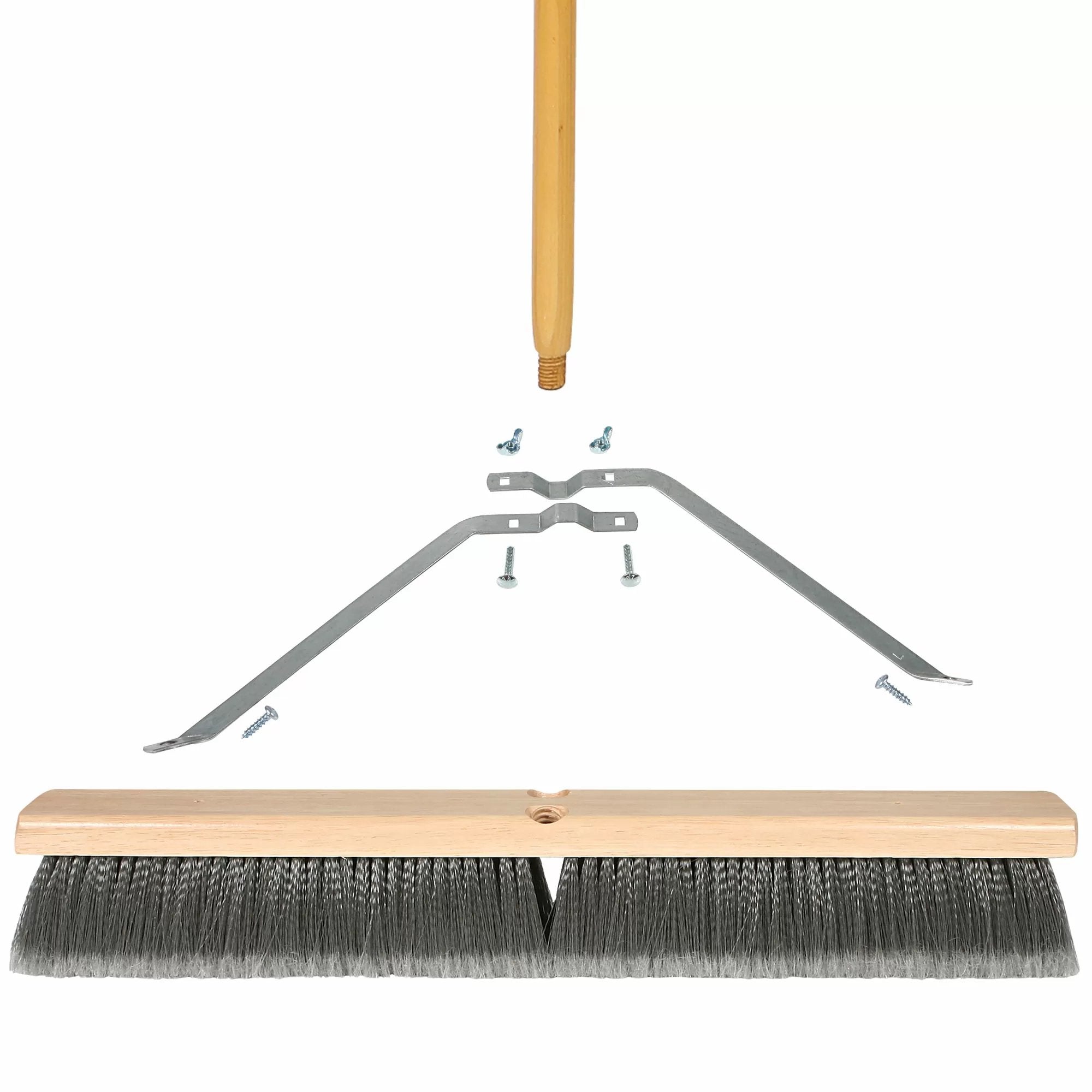 Premium Wooden Handle Broom for Home Cleaning - 24 Inch Fine Sweep Broom for Hardwood Floors, Tile & Outdoor Use - Perfect for Kitchen, Garage & Patio Cleaning