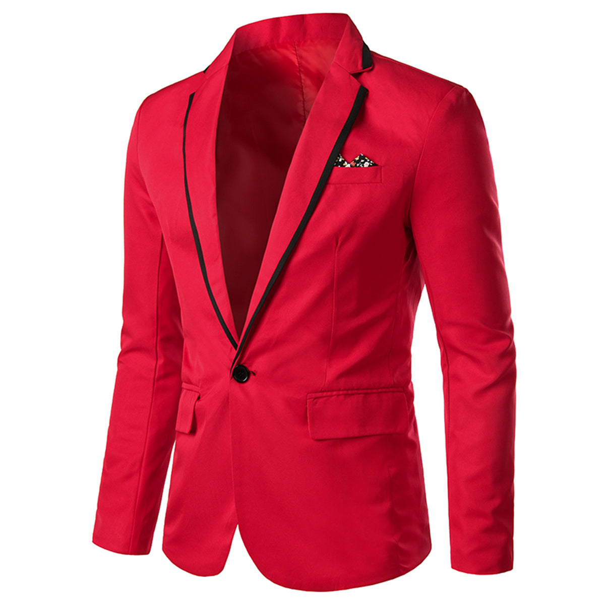 Men's Slim Fit One Button Solid Red Casual Blazer Jacket - Perfect for Business Casual, Office Wear & Date Nights