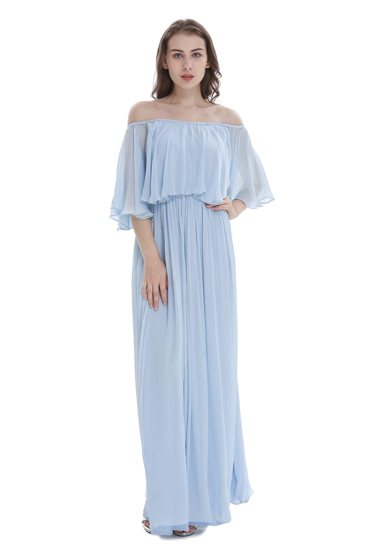 Periwinkle Blue Bridesmaid Dress for Beach Weddings - Hawaii Hangover Women's Flowy Chiffon Gown (Perfect for Tropical Destination Weddings, Bridal Showers & Summer Events)