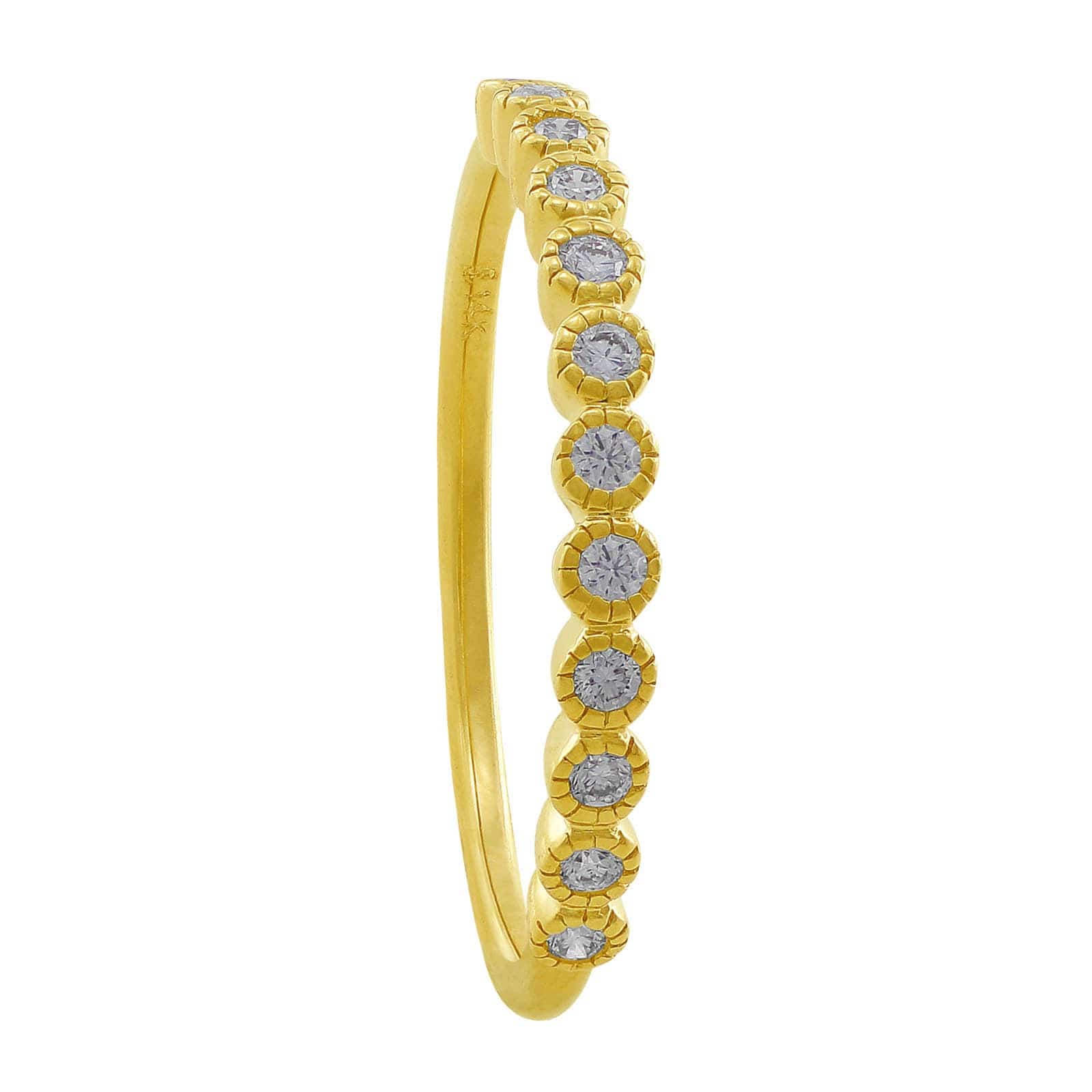 14Kt Yellow Gold Diamond Anniversary Band for Women - Elegant Wedding Ring, Stackable Promise Band, Perfect Gift for Her - Ideal for Anniversaries, Engagements & Special Occasions