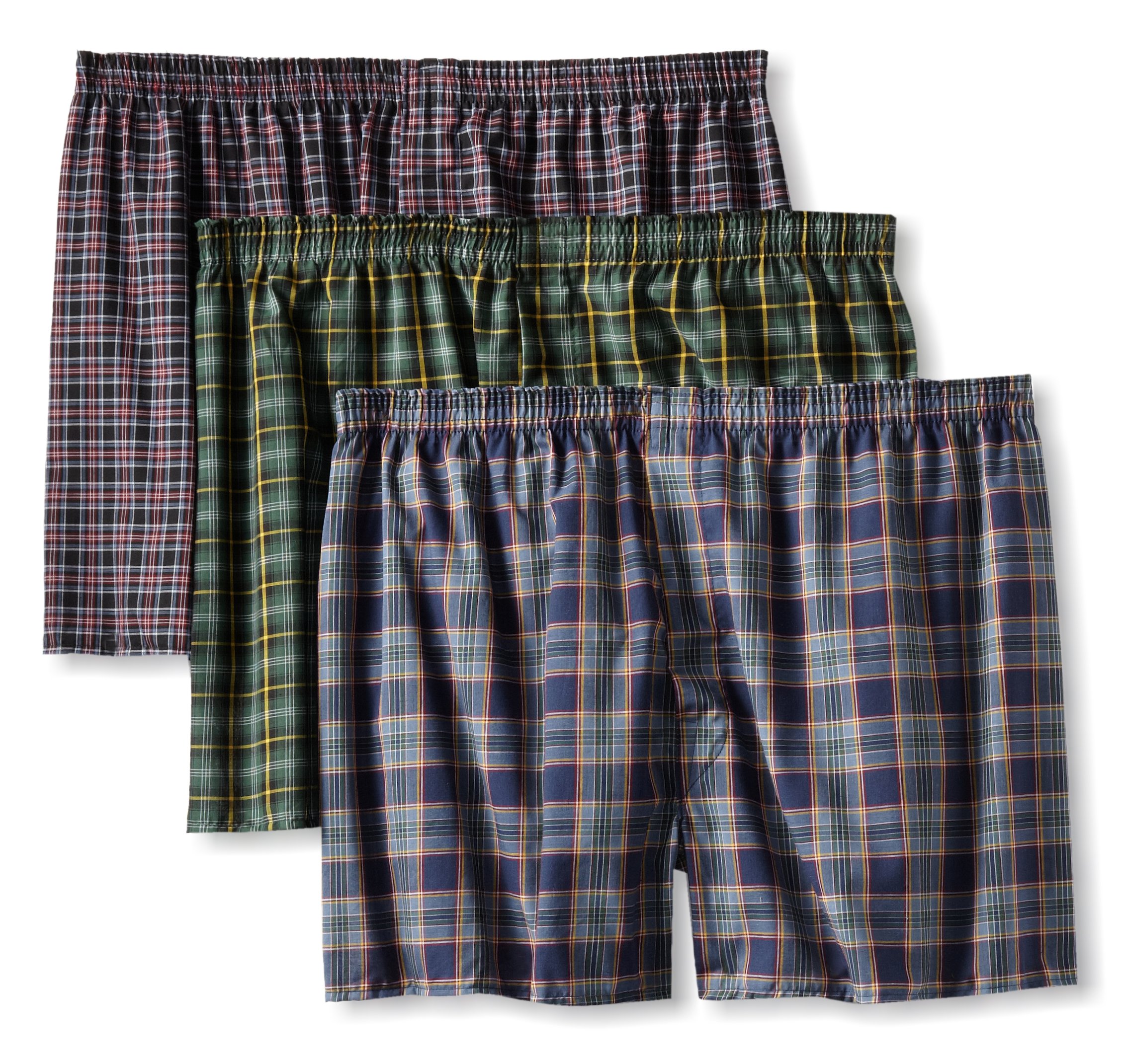 Fruit of the Loom Men's Big & Tall Tartan Woven Boxer Briefs - 3 Pack Cotton Underwear for Comfort & Support - Perfect for Everyday Wear, Lounge & Sleep