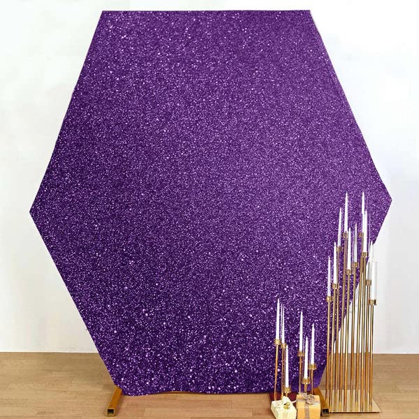 Shiny Purple 2-Sided Spandex Wedding Backdrop - 8x7ft for Party & Photo Booth