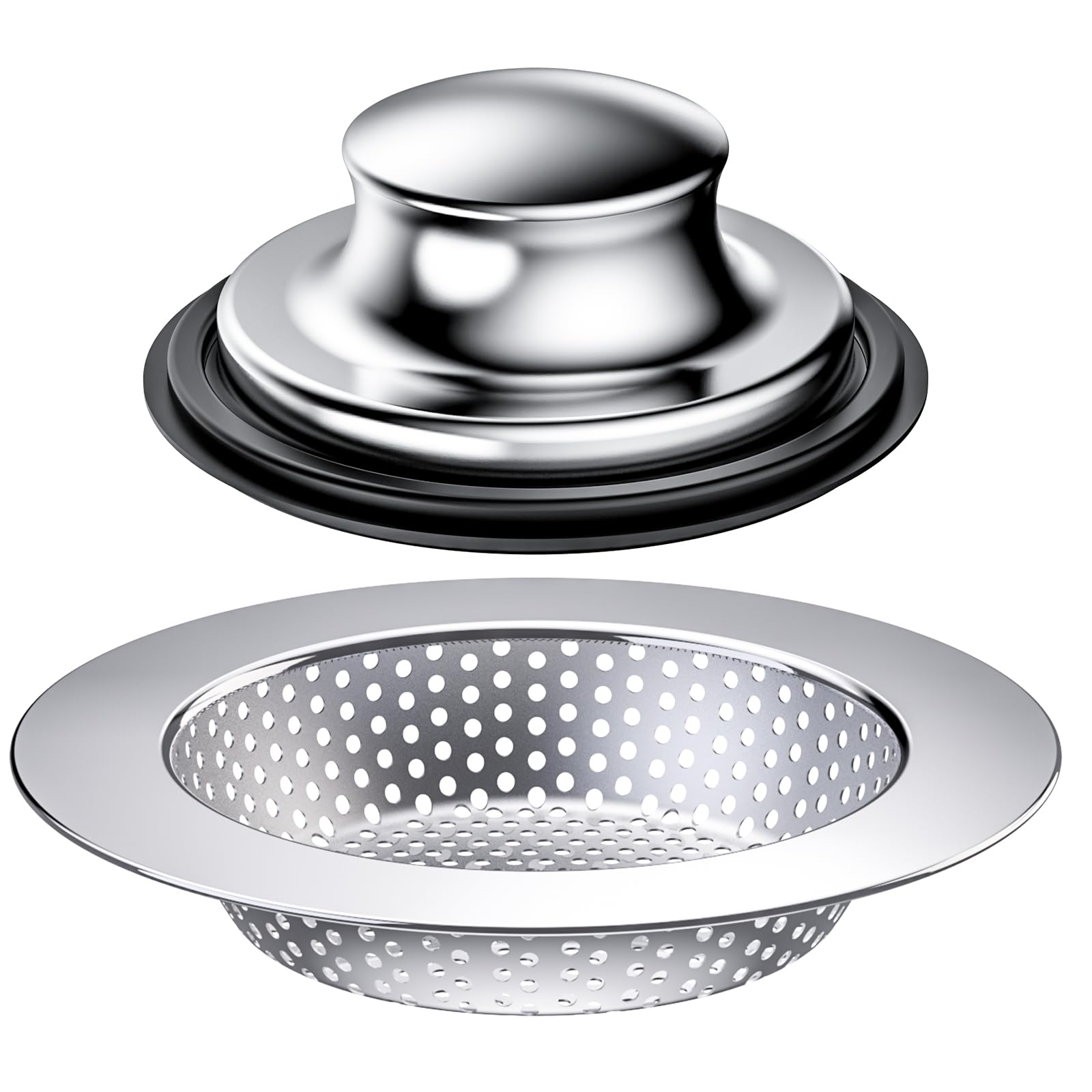 Huntonry 2PCS Kitchen Sink Stopper & Drain Strainer for 3.5