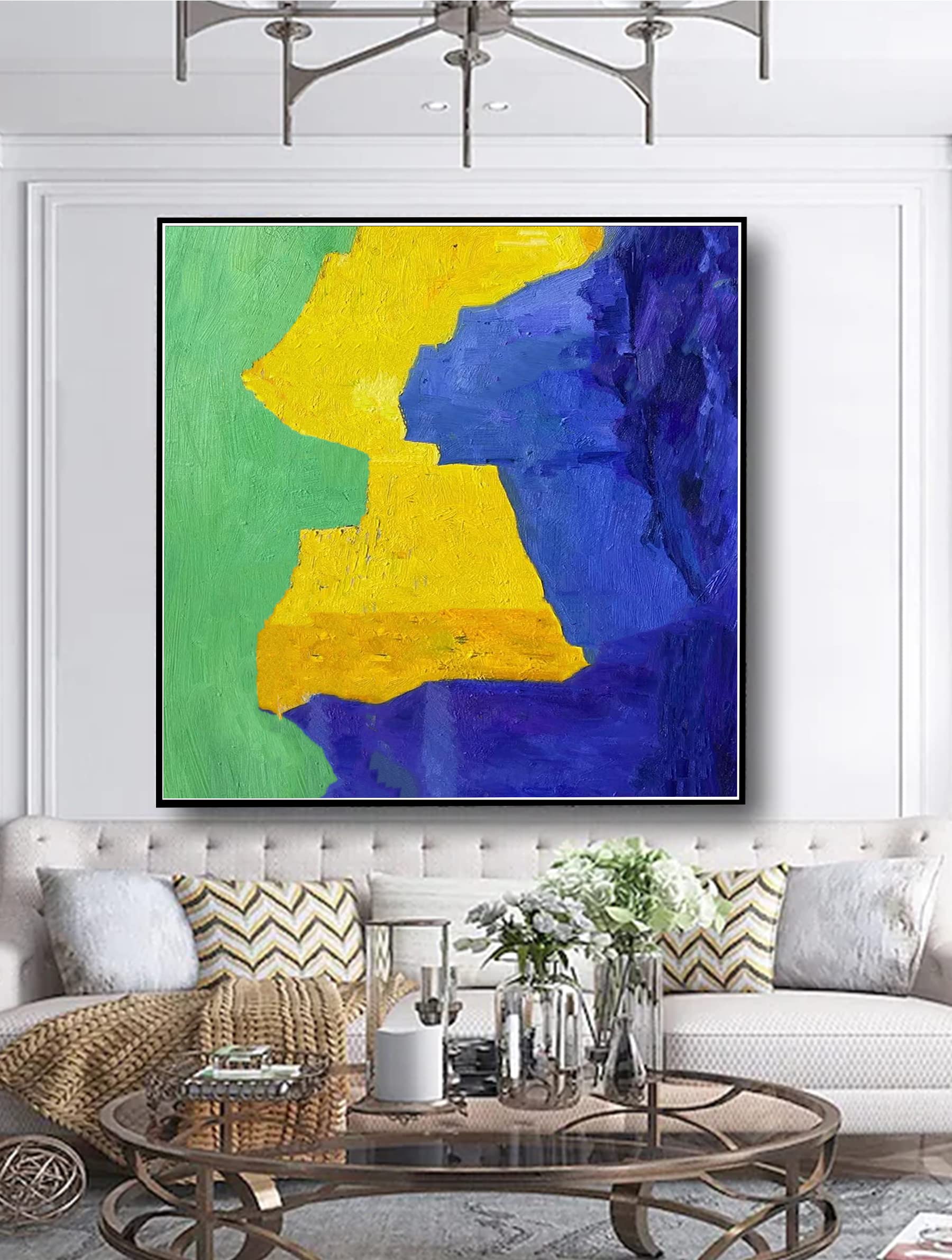 Handmade Abstract Wall Art Canvas Painting - Modern Home Decor for Bedroom, Living Room, Office & Bathroom - 36x36 Inches - Perfect for Creating a Stylish & Cozy Atmosphere