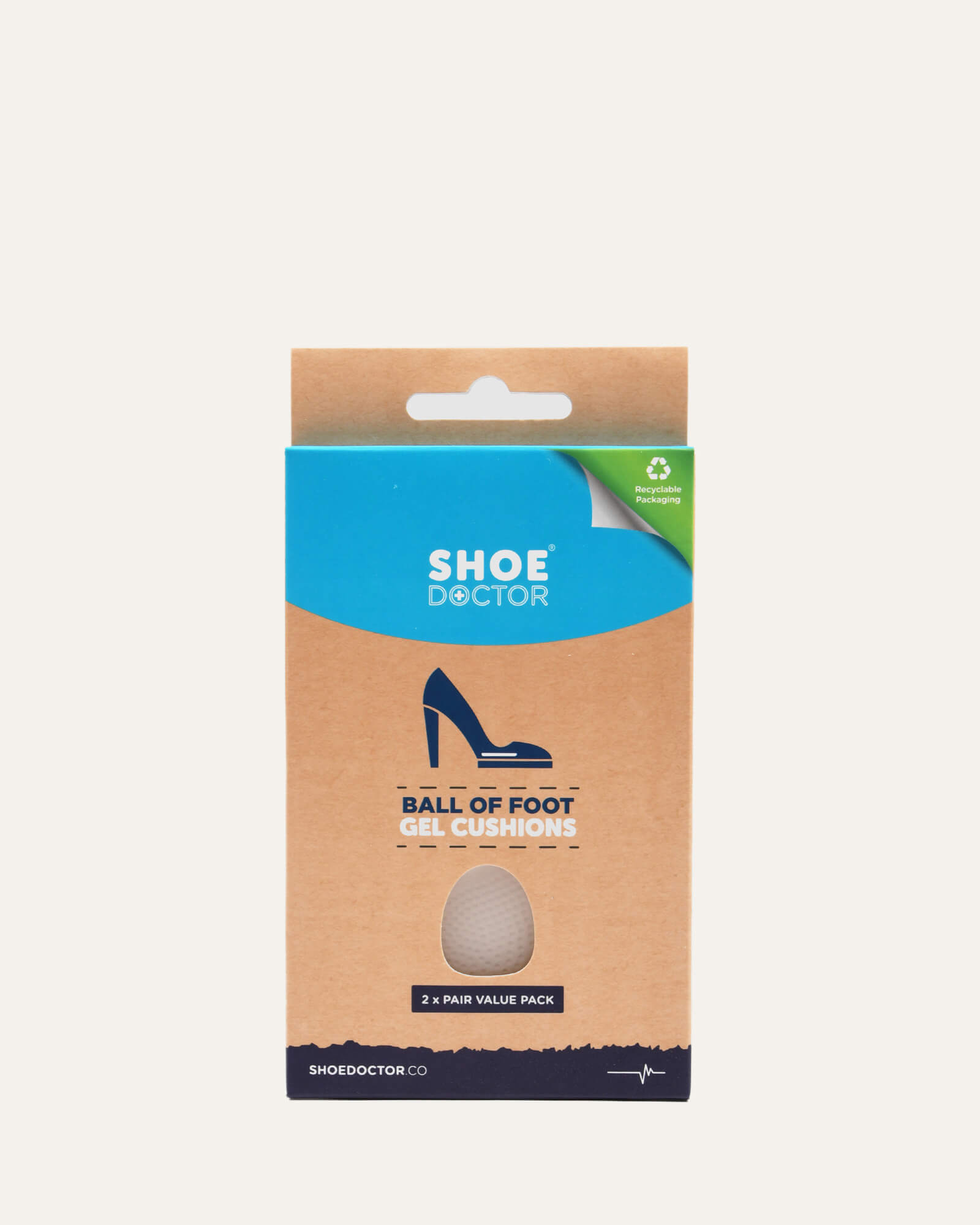 Shoe Doctor Opti-Gel Heel Cushions - Comfortable Gel Insoles for Foot Pain Relief - Perfect for Running, Walking & Standing All Day