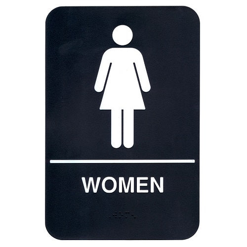 ADA Compliant 9x6 Inch Women's Restroom Braille Sign - Tactile Bathroom Sign for Visually Impaired - Ideal for Public Restrooms, Offices & Commercial Buildings