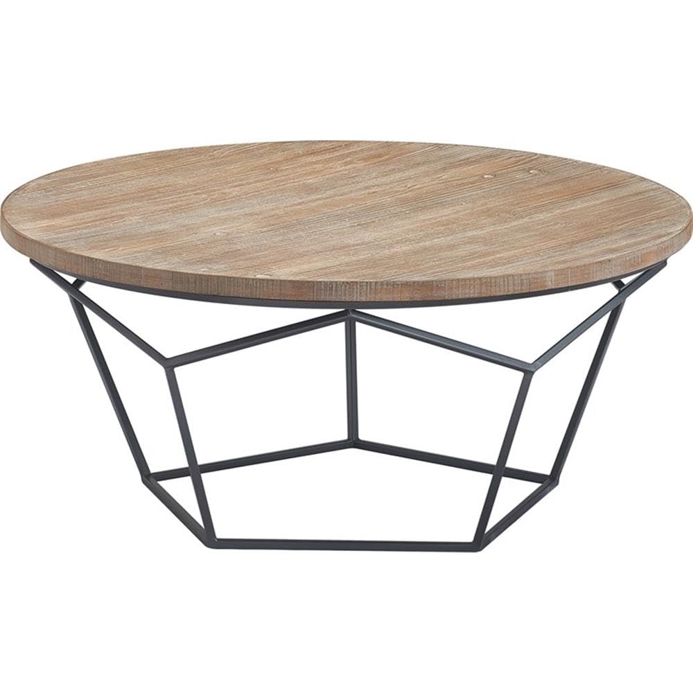 Tommy Hilfiger Avalon Round Coffee Table - 36 Inch Modern Wooden Living Room Furniture for Home Decor, Brown | Perfect for Small Spaces, Apartments & Cozy Living Rooms