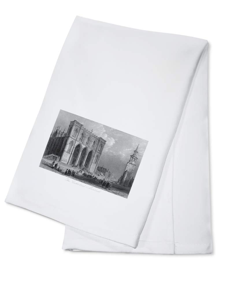 Montreal Quebec Cathedral Exterior View 100% Cotton Tea Towel - Decorative Kitchen Hand Towel for Home & Gift Use - Perfect for Dish Drying, Decor, and Hostess Gifts