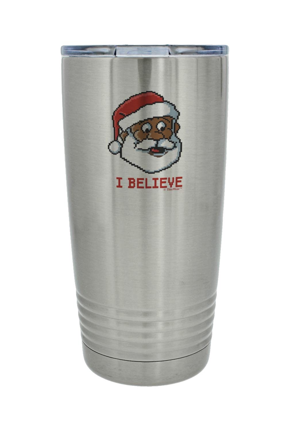 Pixel Art Santa Travel Mug - 20oz Insulated Stainless Steel for Women | Christmas Gift