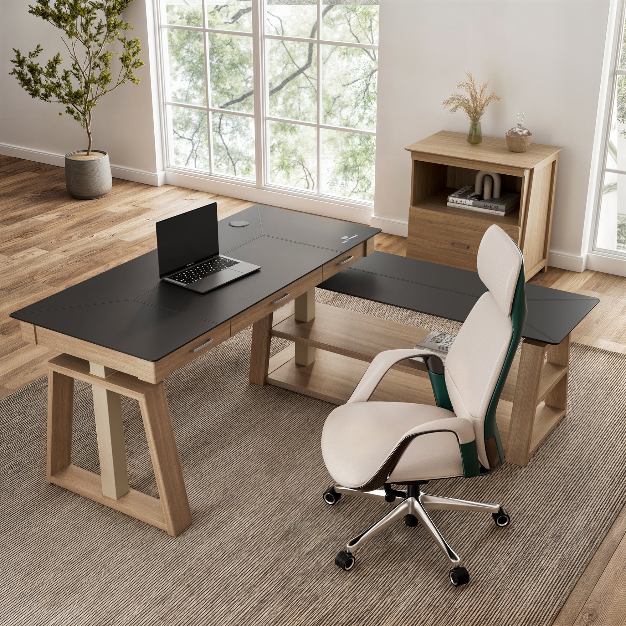 Ark EX Executive Standing Desk (60x26) - Adjustable Height Electric Standing Desk for Home & Office - Ergonomic Workstation for Comfortable Standing & Sitting