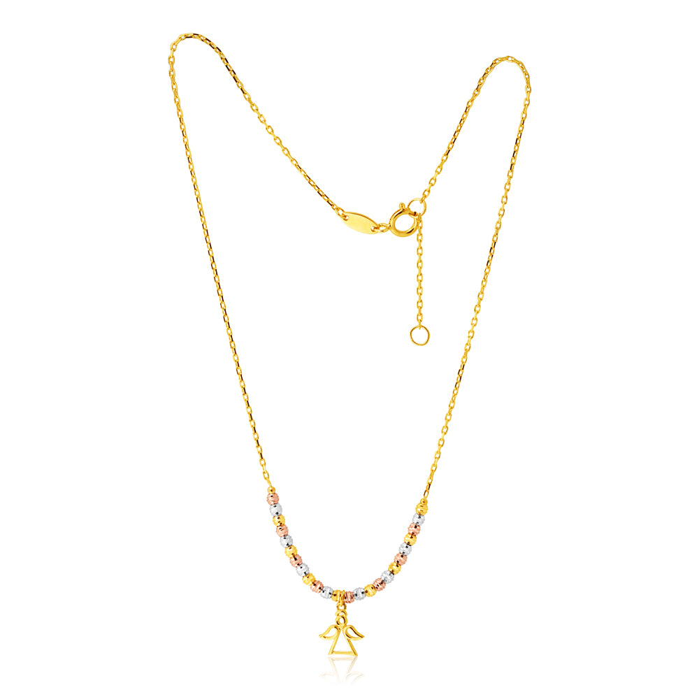 9ct Gold Figaro Angel 27cm Ankle Bracelet - Elegant Jewelry for Women, Perfect for Everyday Wear and Special Occasions