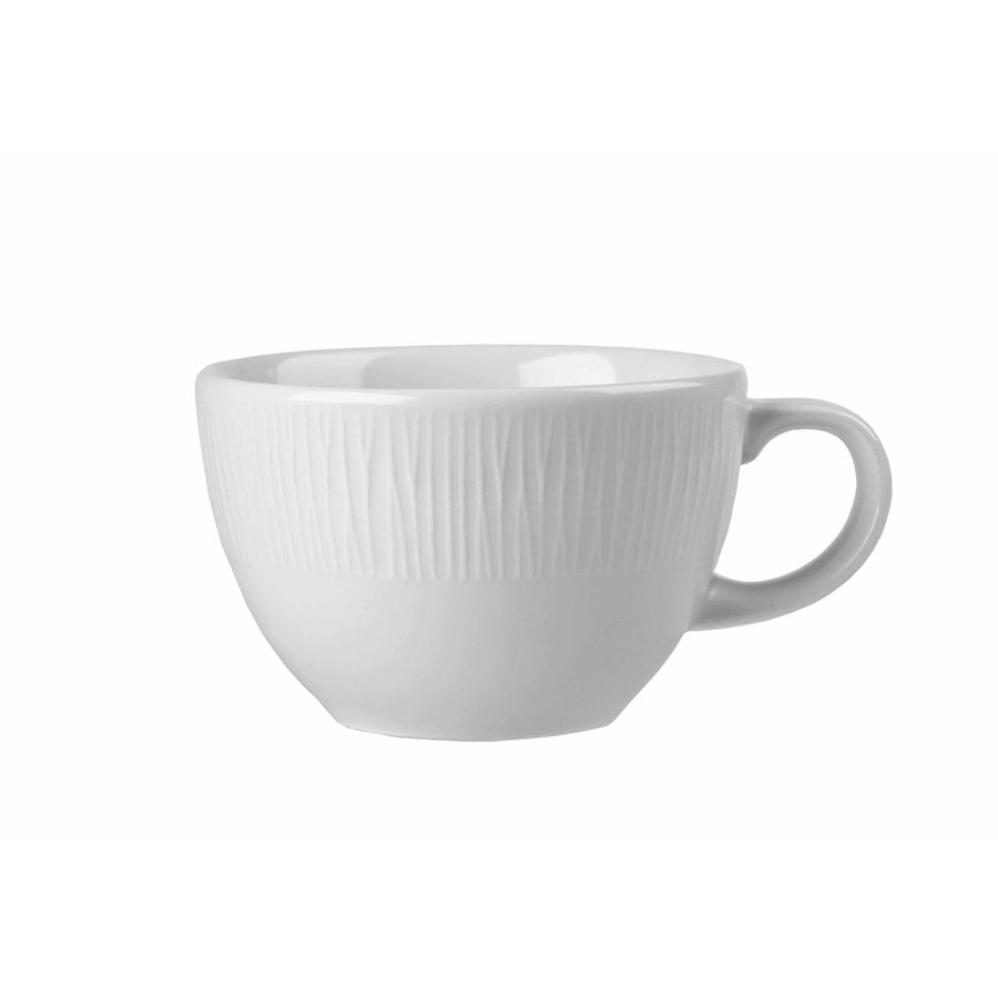 Premium Churchill Bamboo 8 Oz Tea Cup Set - 12 White Porcelain Cups per Case (WHBALT8) | Elegant Tea Time, Coffee Break & Restaurant Serving Essentials