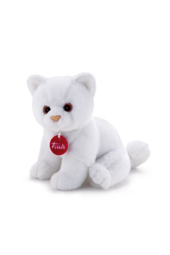Trudi Classic White Kitten Plush Toy - Soft & Cuddly Stuffed Animal for Kids, Perfect for Gifts, Nursery Decor & Comfort Companion | Great for Birthdays, Baby Showers & Bedtime Snuggles