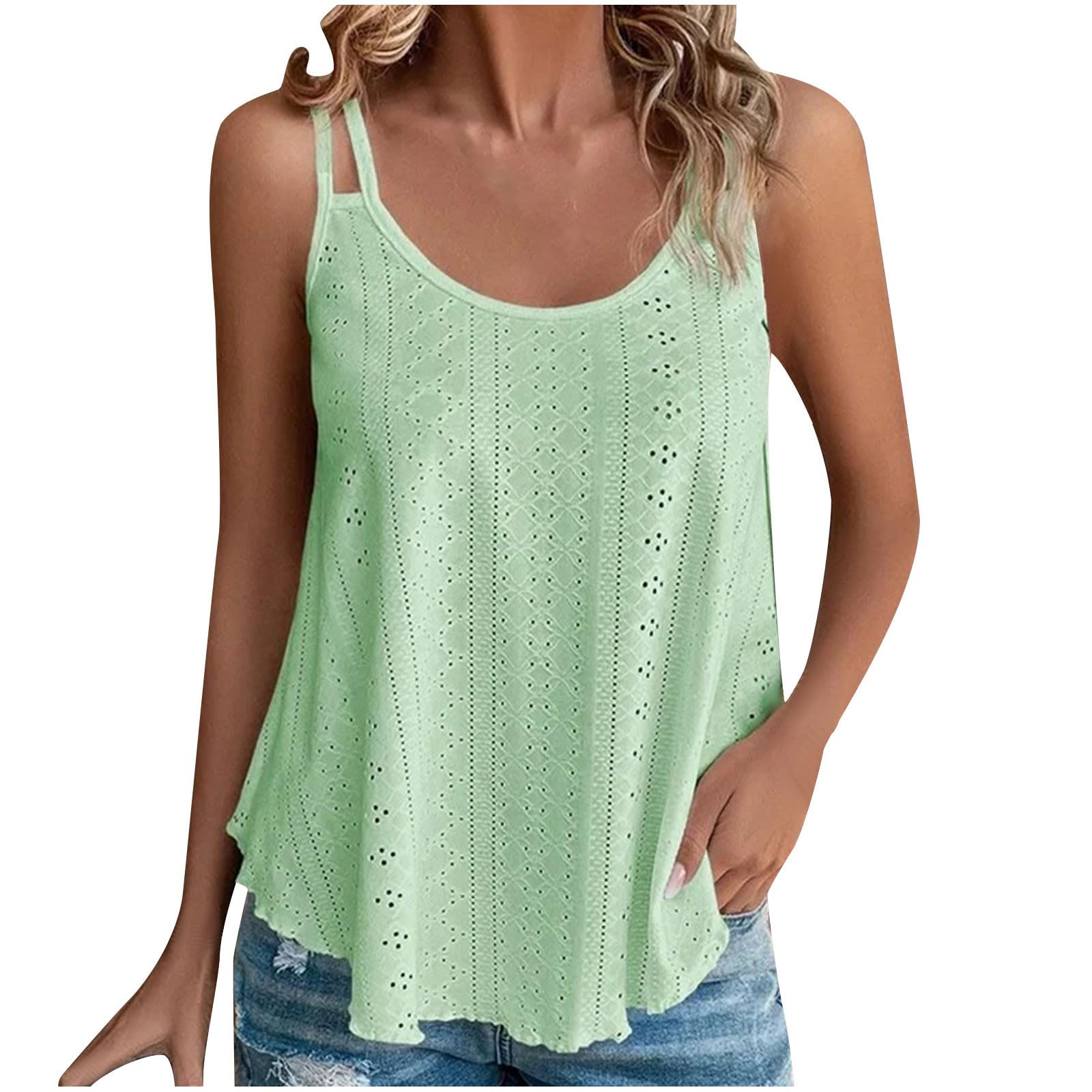 Women's Built-in Bra Tank Tops - Lightweight Summer Beach Shirts for Casual Wear