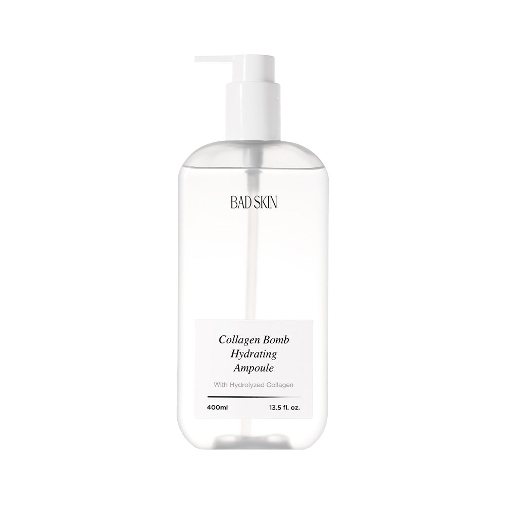 BAD SKIN Collagen Bomb Hydrating Ampoule 400ml - Intense Moisturizing Facial Serum for Dry Skin - Perfect for Night Routine & Anti-Aging Skincare