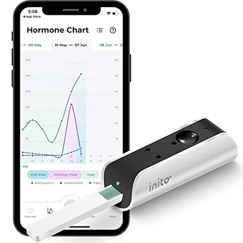 Inito Fertility Monitor & Ovulation Test Kit - Track LH, Estrogen & PdG Hormone Levels | 15 Test Strips Included | Compatible with iPhone X/Xs/11 Pro | Home Use for Women Trying to Conceive or Track Reproductive Health