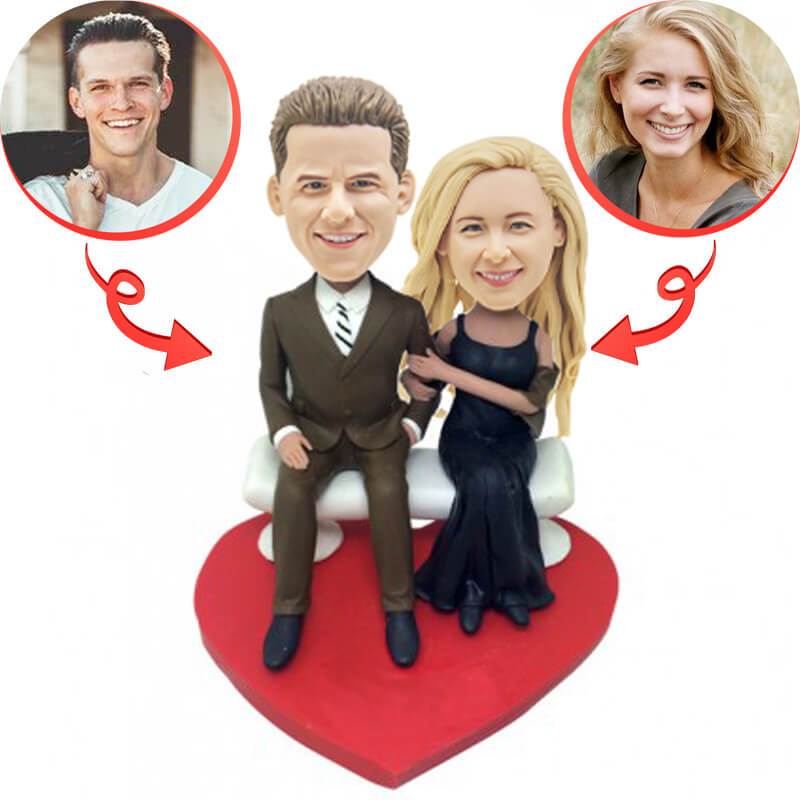 Custom Couple Anniversary Bobblehead - Personalized Chair Figurine Gift for Wedding, Anniversary & Valentine's Day - Perfect Home Decor & Romantic Gift Idea