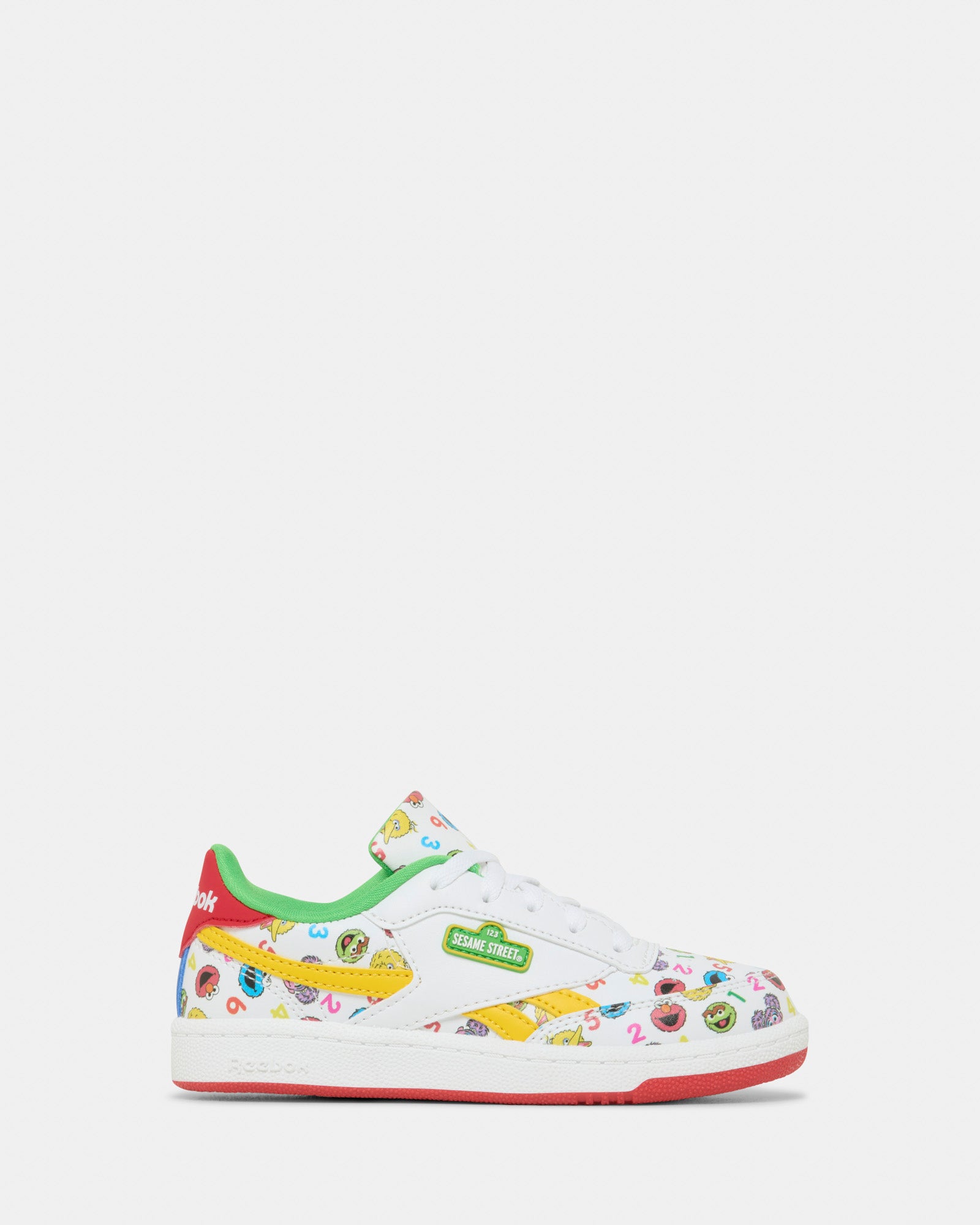 Sesame Street Club C Revenge Sneakers - White, Green & Yellow Colorway | Comfortable & Stylish Kids Shoes for School, Play & Everyday Wear