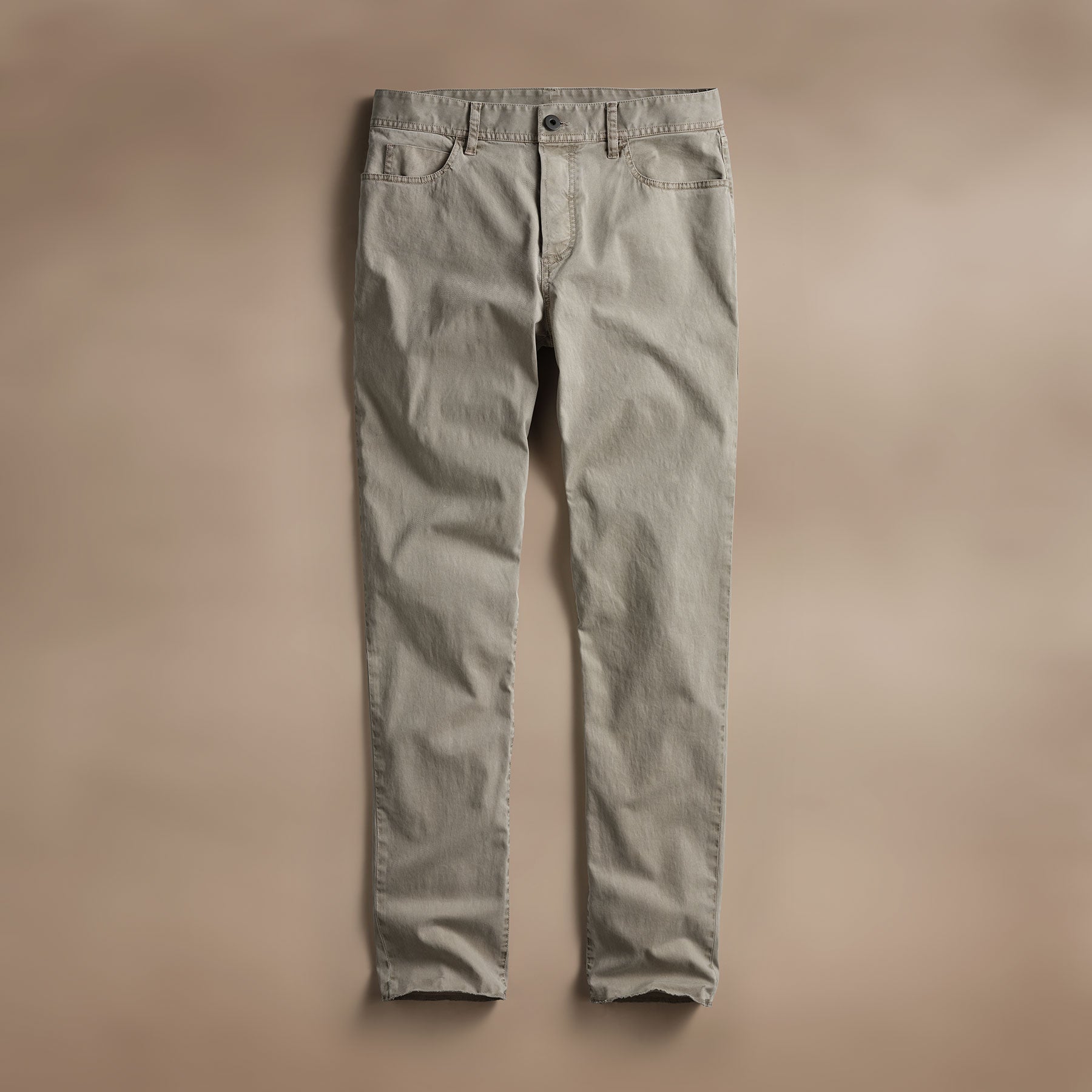Men's Brushed Twill 5-Pocket Relaxed Fit Pants - Light Tan Pigment Wash | Comfortable Casual Wear for Work & Weekend Outings