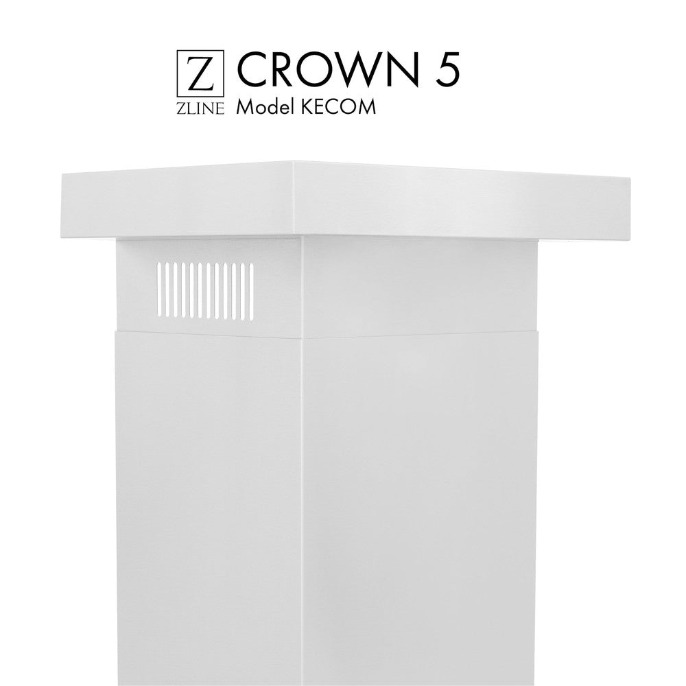 ZLINE CM5 KECOM 304 Stainless Steel Crown Molding Profile 5 for Wall Mount Range Hood - Perfect for Kitchen Remodeling & Modern Home Decor