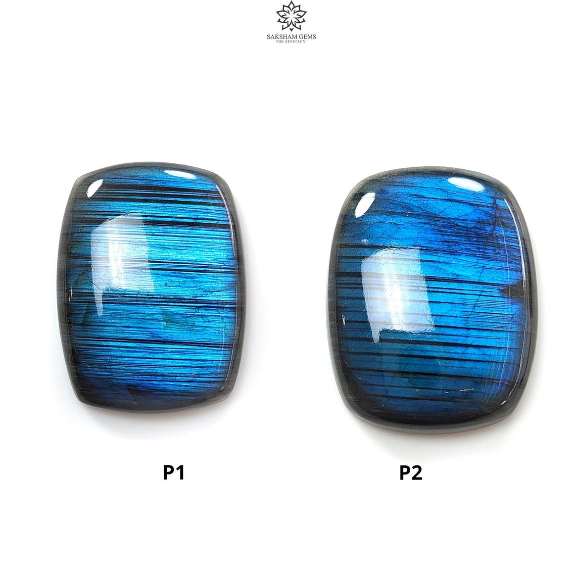 Natural Blue Labradorite Gemstone Cabochon - Untreated Cushion Shape (1pc) for Jewelry Making, Pendants & Wire Wrapping - Healing Crystal for Meditation & Energy Work