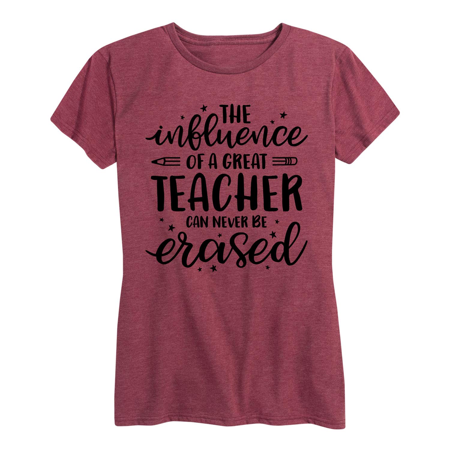 Inspiring Women's Short Sleeve Graphic T-Shirt - 'The Influence of A Great Teacher' Motivational Tee - Perfect for Teacher Appreciation, Classroom Wear & Casual Outfits