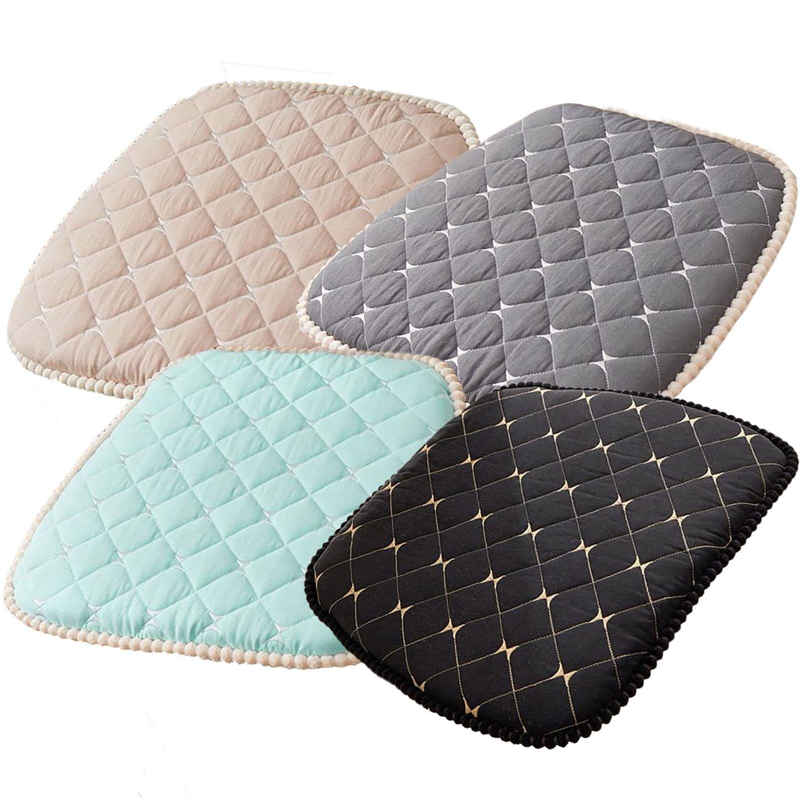 Lyubov Set of 4 Chair Cushions with Ties - Comfortable Dining & Office Chair Pads for Sciatica Relief - Soft Kitchen & Home Seat Cushions for Dining, Work & Relaxation