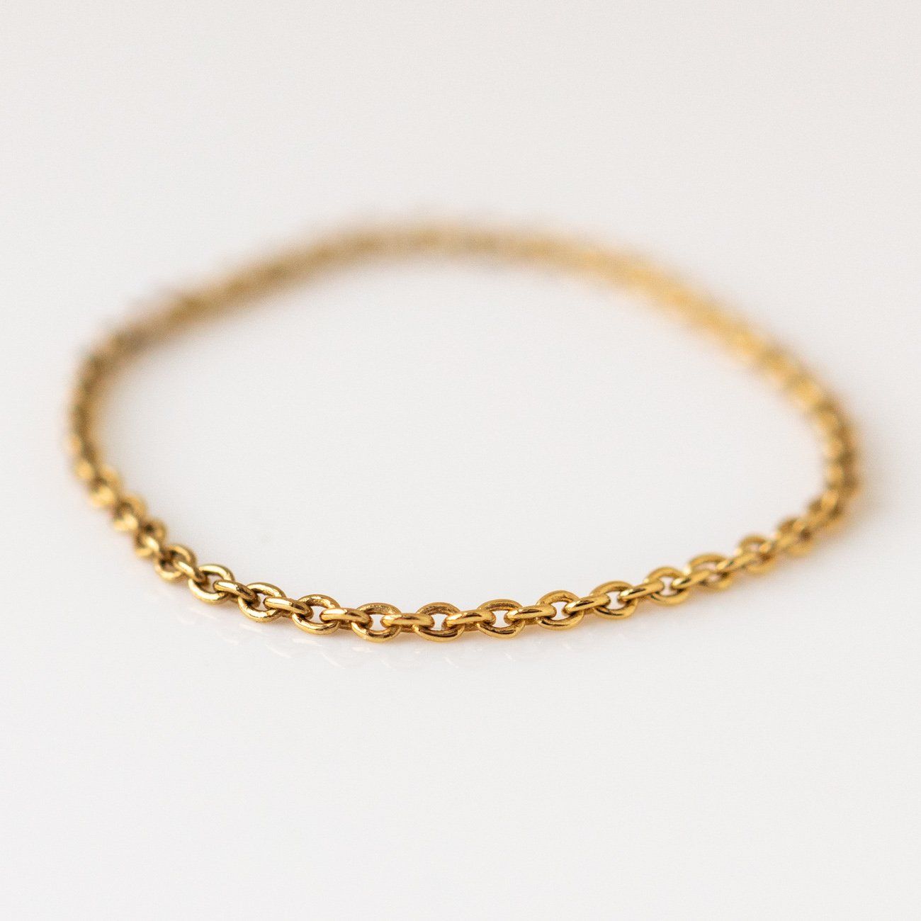 Solid Gold Chain Ring for Women - 14K Yellow Gold Dainty Stackable Ring - Perfect for Everyday Wear, Gifts & Special Occasions